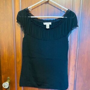 Kenar Black Ruffled Blouse